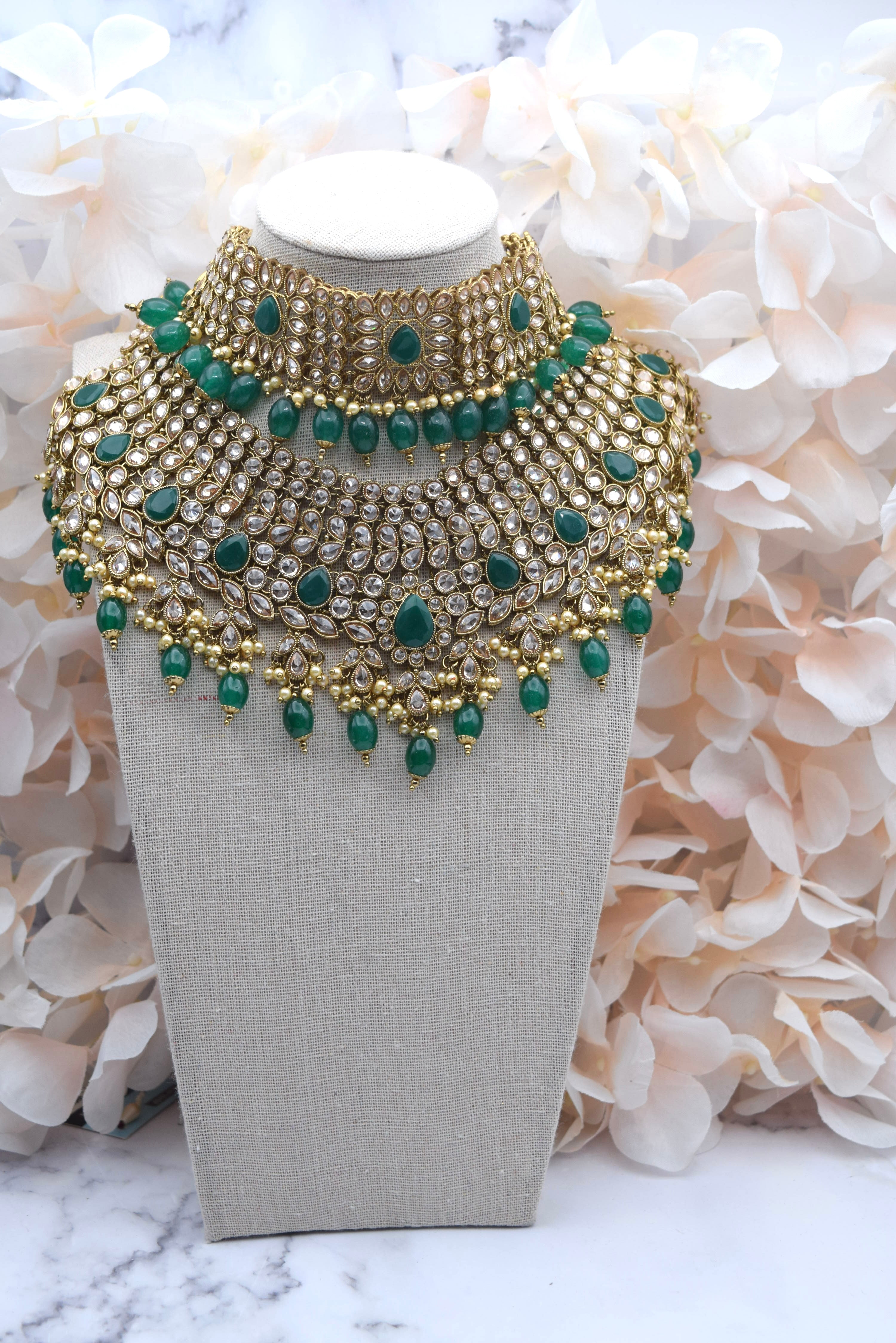 Buy Polki Kundan Bridal Choker Necklace Set – Gehna Shop